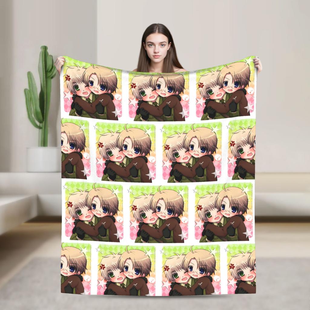 APH Italy Hetalia Anime Blanket Fleece Winter Multifunction Super Soft Throw Blanket for Home Travel Rug Piece