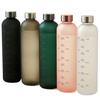 TSQIBU 1 Liter Tritan Water Bottle, 1000ml, with Time Marker, Water Level Indicator, BPA-Free, Large Capacity, for Outdoor Sports, Tritan Material,