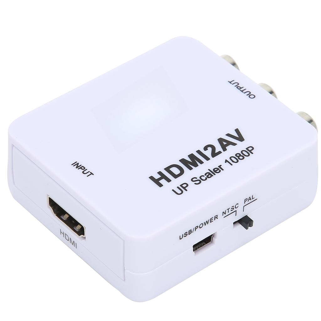 HD Multimedia Interface To AV Converter Adapter for RCA Splitter Switcher 1080P for TVsWhite Tagged 1080P