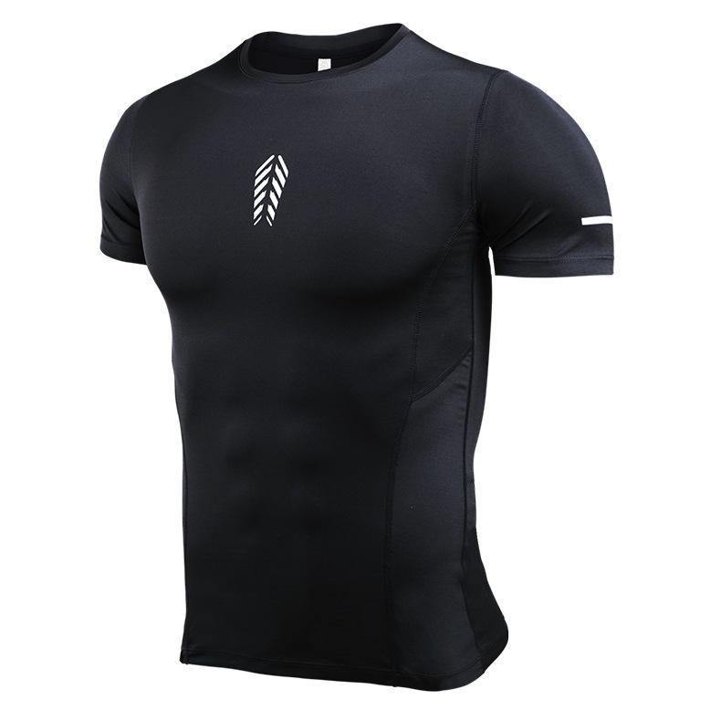 Men's Fitness T Shirts Summer Quick Dry Stretch Short Sleeve Tops Basketball Running Sports Tee