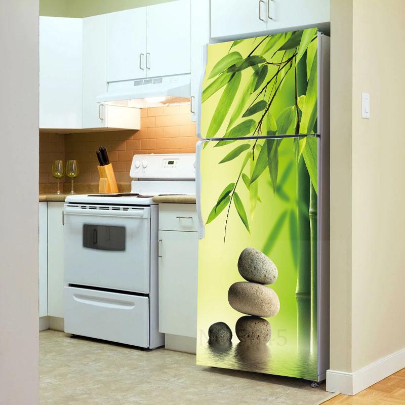 Ретро пляжные наклейки в горшках для покрытия холодильника, виниловая пленка для мебели, наклейка на обои, ПВХ Vinilo Frigorifico