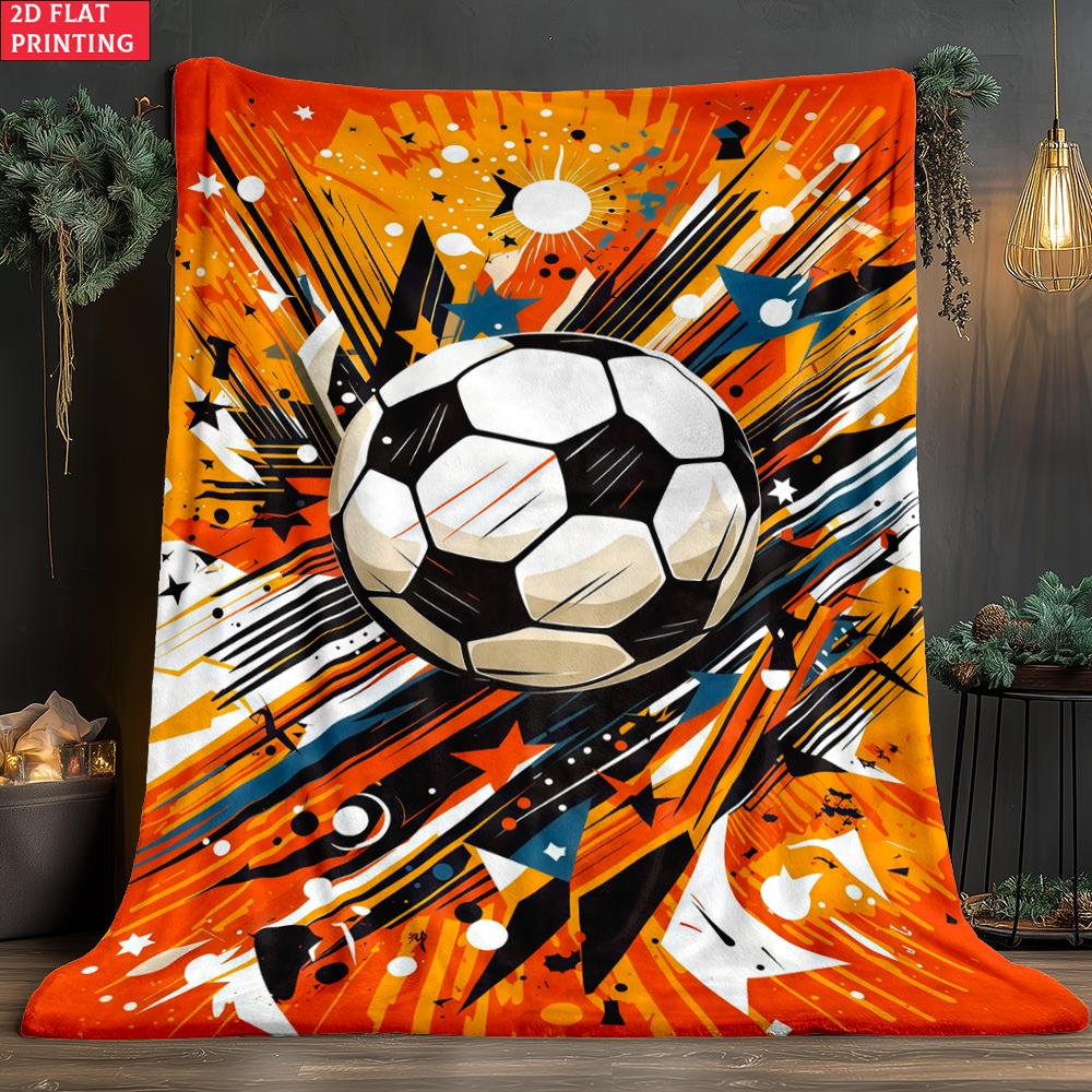 Starry Sky Soccer Print thin Flannel Blanket for Bedroom,Living Rooms,Sofas Blankets,Lunch Breaks,blankets fluffy blanket