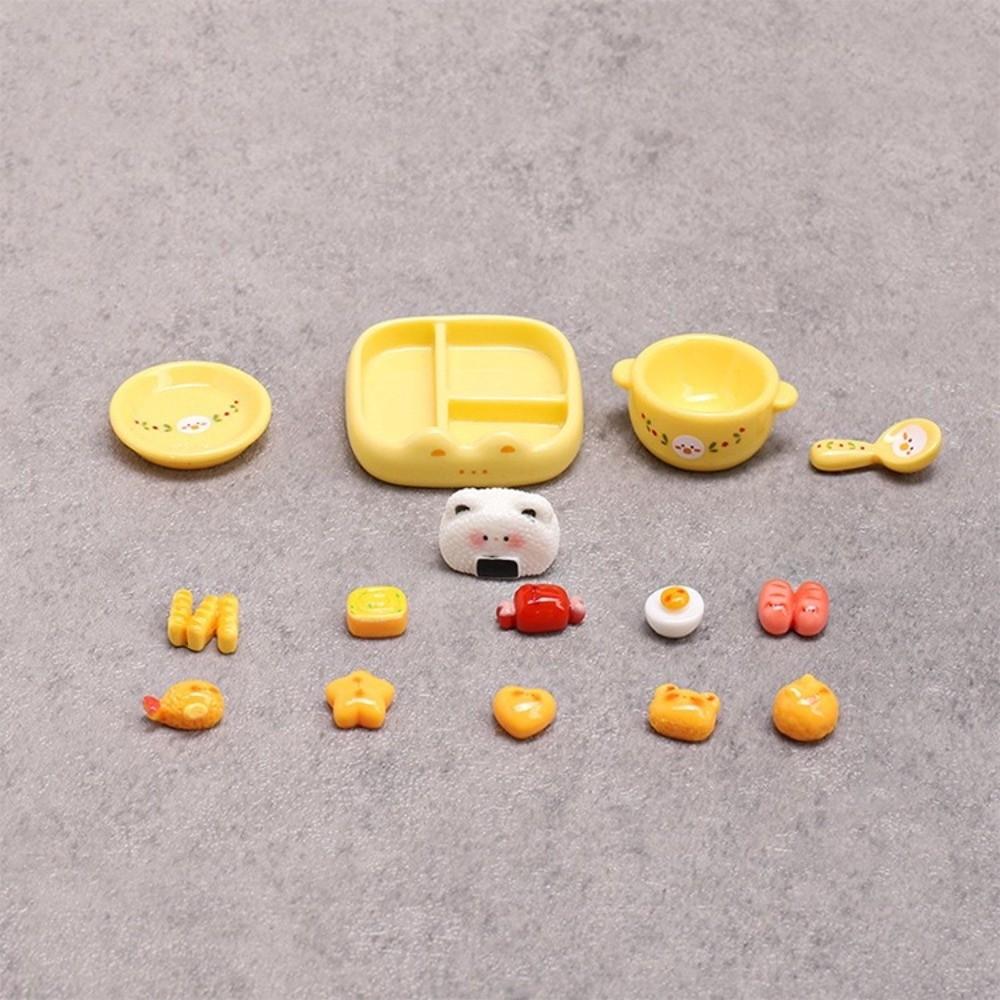Mini Miniature Playset Pink Yellow Blue Realistic Food Model Lunch Food Ornament Doll Accessories