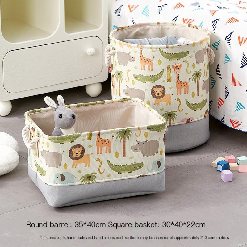 Корзина для хранения игрушек, складная тканевая сумка для хранения большой емкости, принт из мультфильма, утолщенная тканевая корзина для хранения вещей с завязками