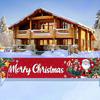 Festive Lawn Yard Merry Christmas Banner, Outdoor Holiday Welcome Porch Fence Decor