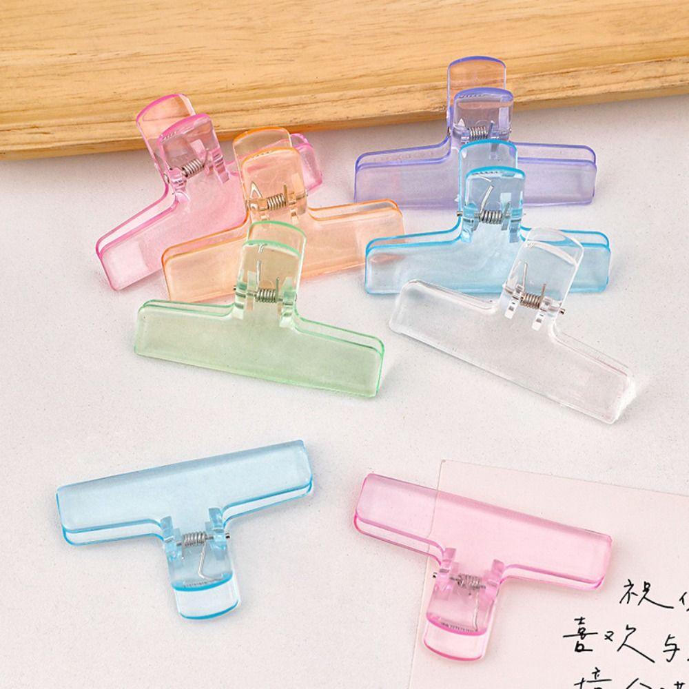 Transparent File Clamps Holder Colorful Paper Clamp Organizer High Quality Planner Clip