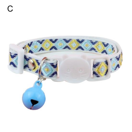 Pet Necklace Colorful Grids Pattern Anti-suffocation Fine Workmanship Breakaway Pet Cats Collars