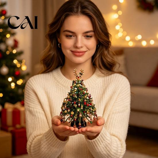 Festive Indoor Ornament Kit DIY Beaded Christmas Tree Kit, Faux Crystal Holiday Craft Set Decorative Making for Adults Beginners, Handmade Decoration