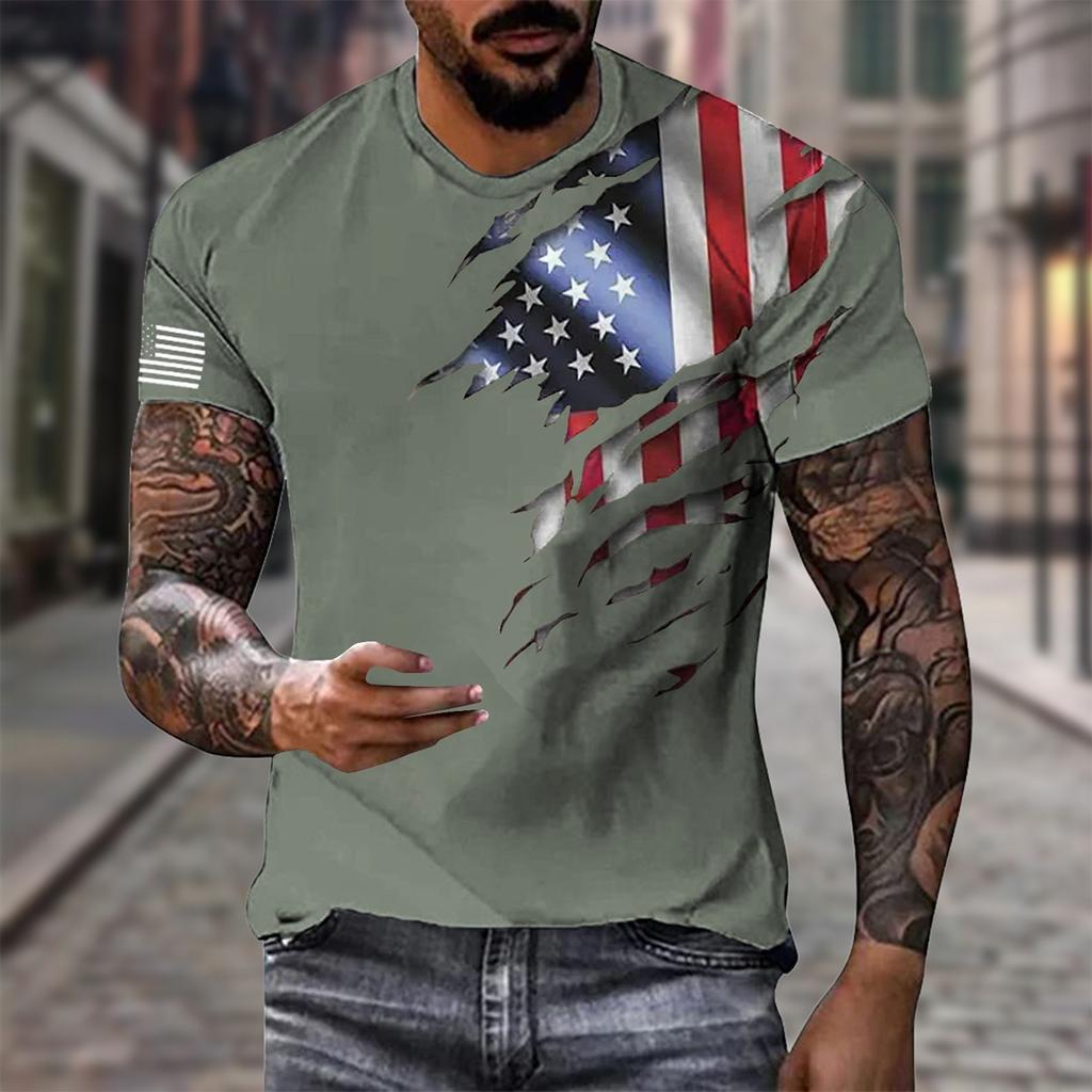 Мужская летняя повседневная однотонная мужская футболка с коротким рукавом и буквенным принтом, пуловер