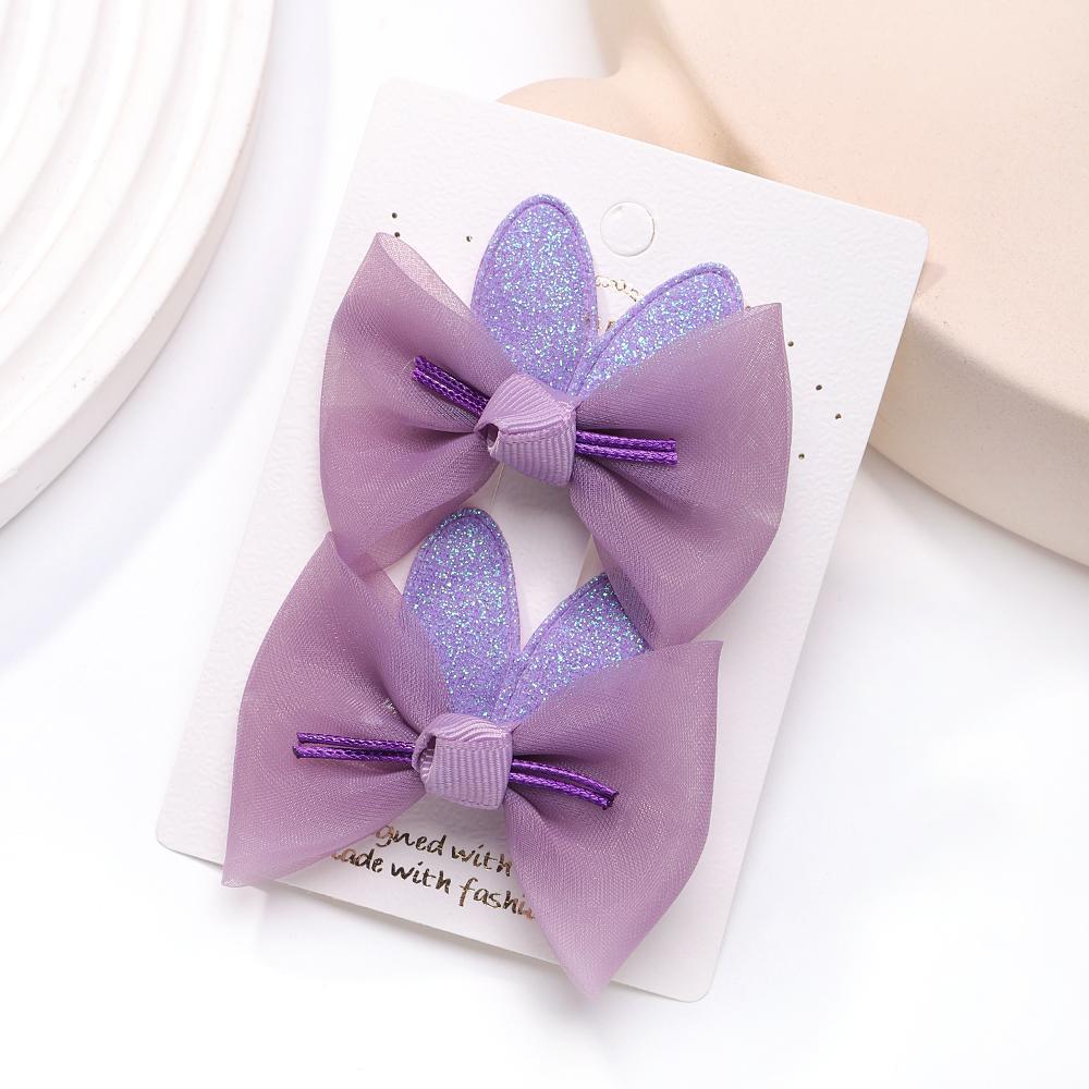 2pcs/set Lovely Lace Bows Hair Clips for Girls Sweet Solid Color Gauze Clip Soft Hairpins Pink Princess Kids Hair Accessories