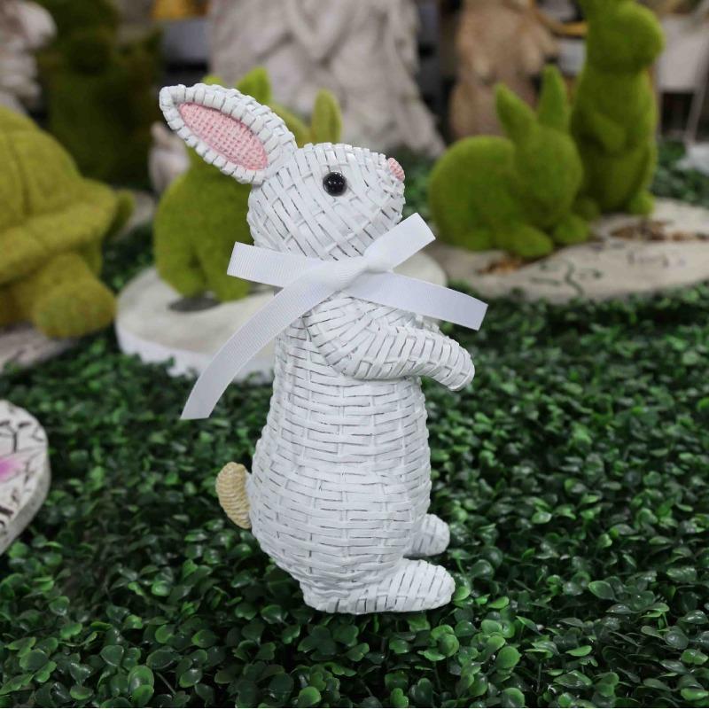 Bow Tie Easter Home Rabbit Ornament European Courtyard Resin Decorative Ornament Garden Rabbit Holiday Decoration