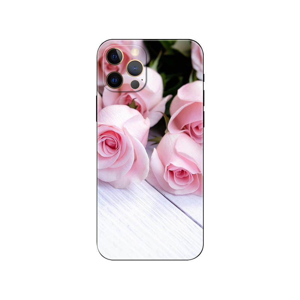 Чехол для телефона Pink Flower Peony для iPhone 5 5s 2020se 6 6s 7 8 plus x 10 XR XS 11 12 13 mini pro MAX черная задняя крышка из ТПУ