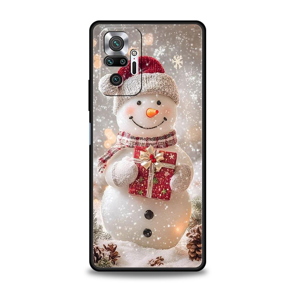 Чехол для телефона Рождественский снеговик для Redmi 14C 10C Note 15 14 13 12 10 11 K40 Pro Plus 5G Ударопрочный Мягкий ТПУ Корпус Funda Сумка
