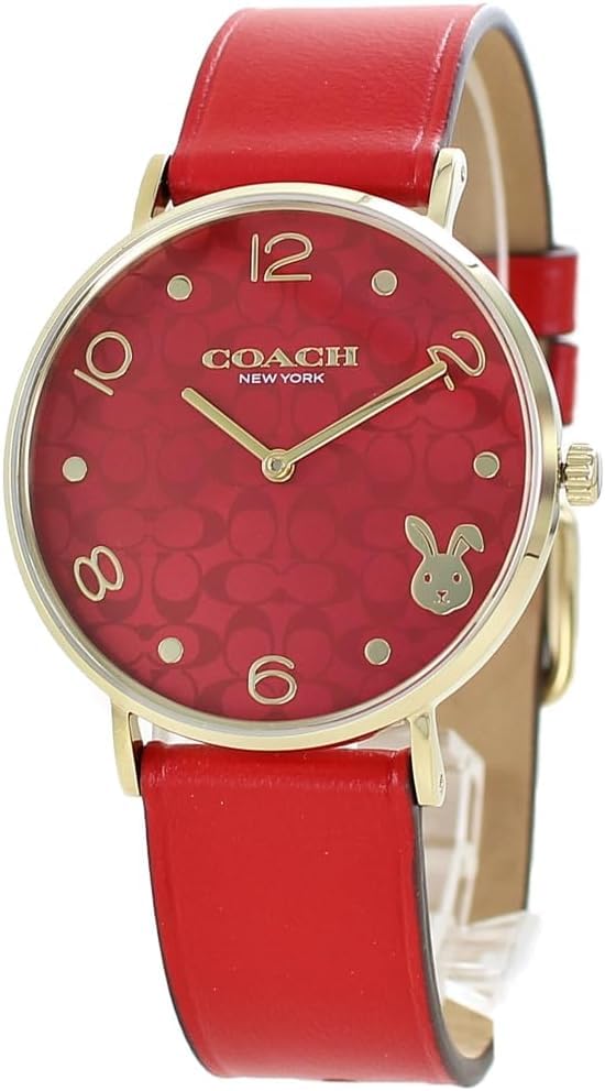 PERRY Red Dial Stainless Steel Mineral Glass Quartz 36MM Watch Accessories Watch Brand 14503977 [Coach] Women's [Item]