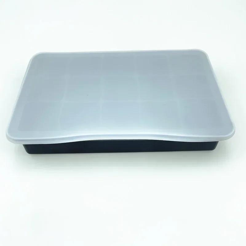 4/6/8/15 Ячеек Большая Форма для Льда Пищевой Силикон с Крышкой Гигантская Форма для Квадратов Льда Летний DIY Ледогенератор Домашний Бар Формы для Ледяных Шаров