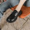 2024 2024 Британский стиль Туфли-лодочки на толстой платформе Женские весенне-осенние туфли-лоферы на толстом каблуке Женские туфли из лакированной кожи с круглым носком