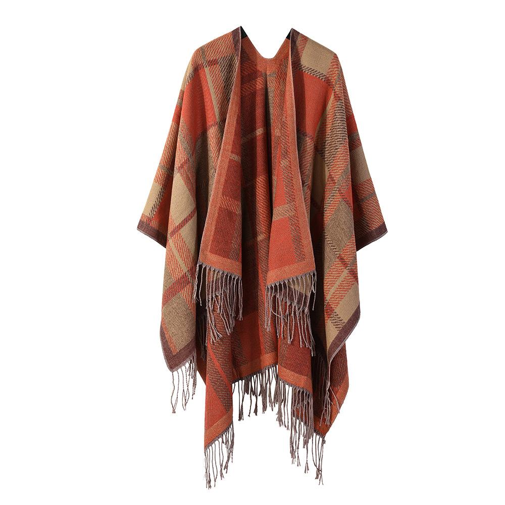 Плащ двухсторонний однотонный клетчатый большой платок теплый и утолщенный леопардовый принт внешний платок женский летний