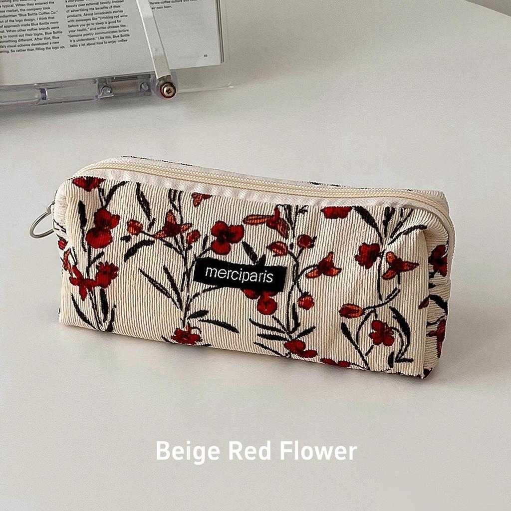 1 шт. вельветовая сумка для карандашей, пенал для ручек, винтажная цветочная сетка, художественный стиль, студенческая сумка, уникальный чехол для хранения канцелярских принадлежностей, школьный