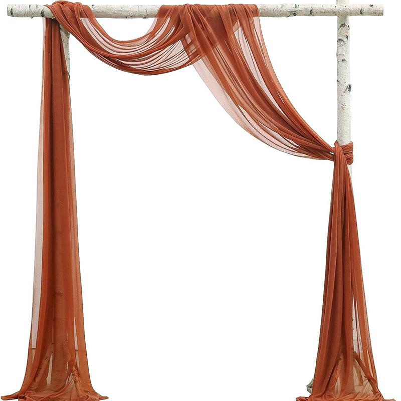 Шифоновая дорожка для стола цвета слоновой кости, прозрачная тканевая занавеска, романтическая свадебная арка для Дня благодарения, украшения для рождественского девичника