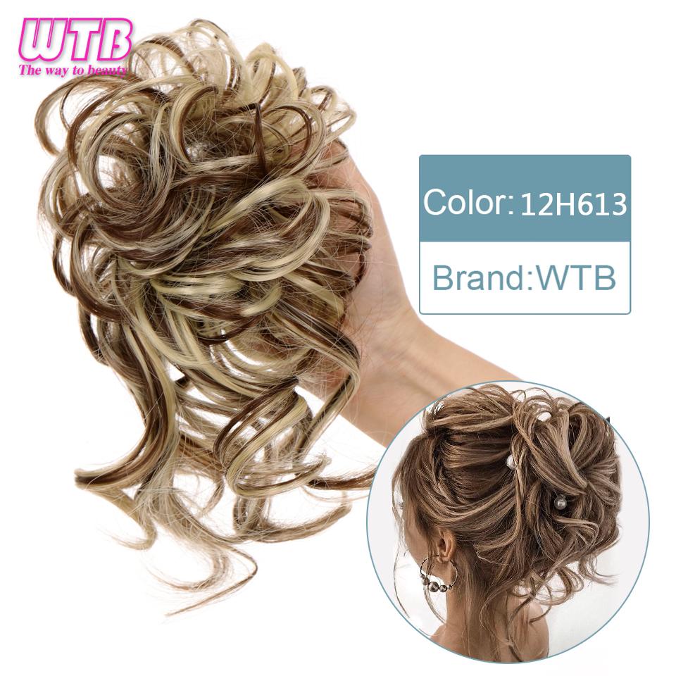 Short Messy Fluffy Chignon Donut Hair Bun Pad Elastic Hair Rope Rubber Band Synthetic Ponytail Hair Extension