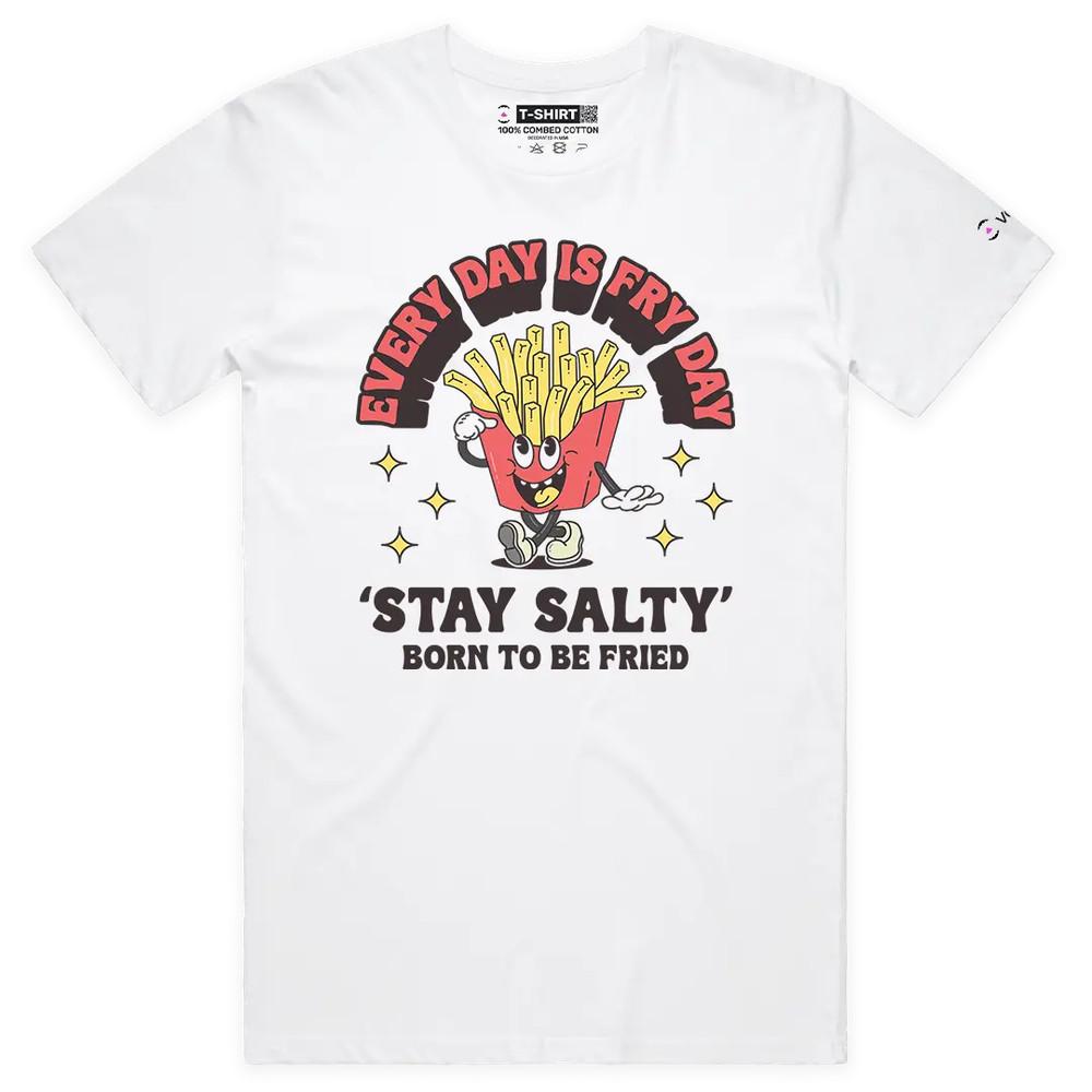 VOICEART Every Day Is Fry Day Funny Graphic Premium T-Shirt for Food Lovers