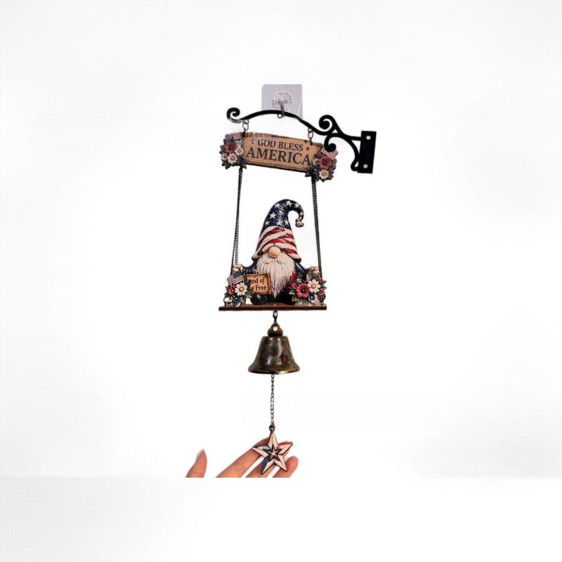 Gnome Welcome Bell Hanging Decoration for Garden Yard Patio, Multiple Styles Including 3D Designs, Outdoor Decorative Ornament