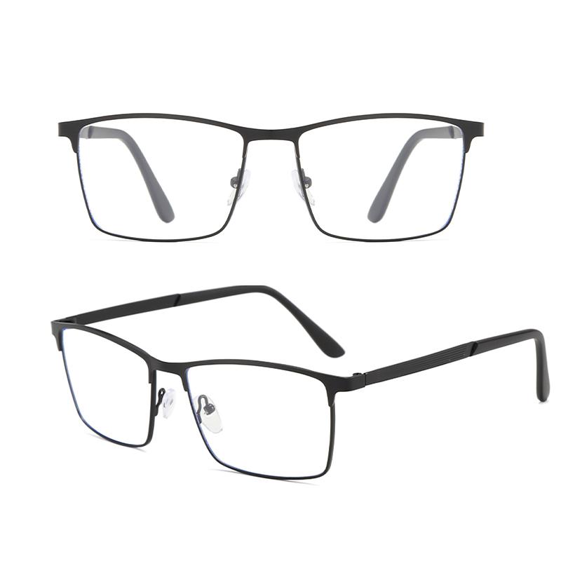 New Anti Blue Light Blocking Reading Glasses Men Metal Frame Business Computer Eyeglasses