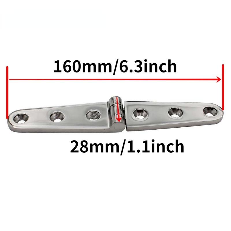 Петля для двери из литой нержавеющей стали 316/304, плоская петля, Т-образная петля с 4/6 отверстиями 76 мм, 102 мм, 152 мм, морские петли, лодочная фурнитура