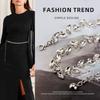European and American Rhinestone Inlaid Waist Chain Women's Fashionable High-end Versatile Dress Decorate Metal Body Chain Women