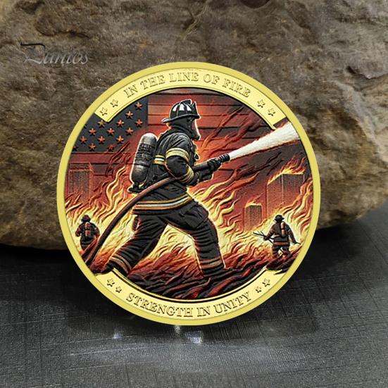 1 Pc/3 Pcs/5 Pcs Firefighter Souvenir Coin Fireman Rescue Department Souvenir Coin Lightweight Firefighter Collectible Coin for Boss Day Employee