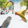 6 Pcs Bird Parrot Toys, Bird Swing Toy Colorful Chewing Hanging Hammock Swing Simple Bell Small