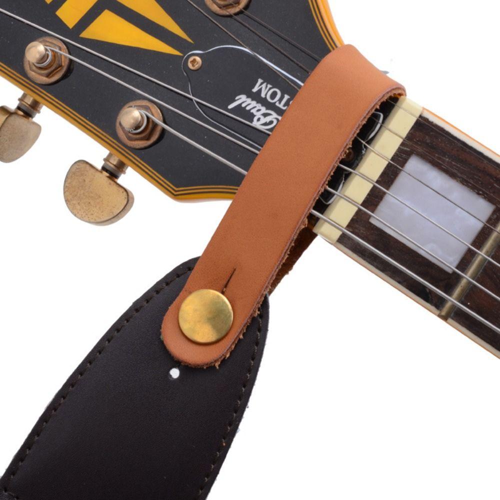 Adjustable Retro Guitar Neck Strap Retro Holding Button Safety Lock Strap Guitar Neck