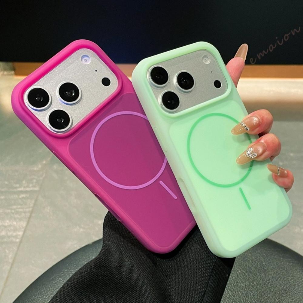 Magnetic Official Clear Phone Case for For Iphone 1 16 17 Pro Max 16Pro 17Pro Liquid Silicone Shockproof Protector Cover