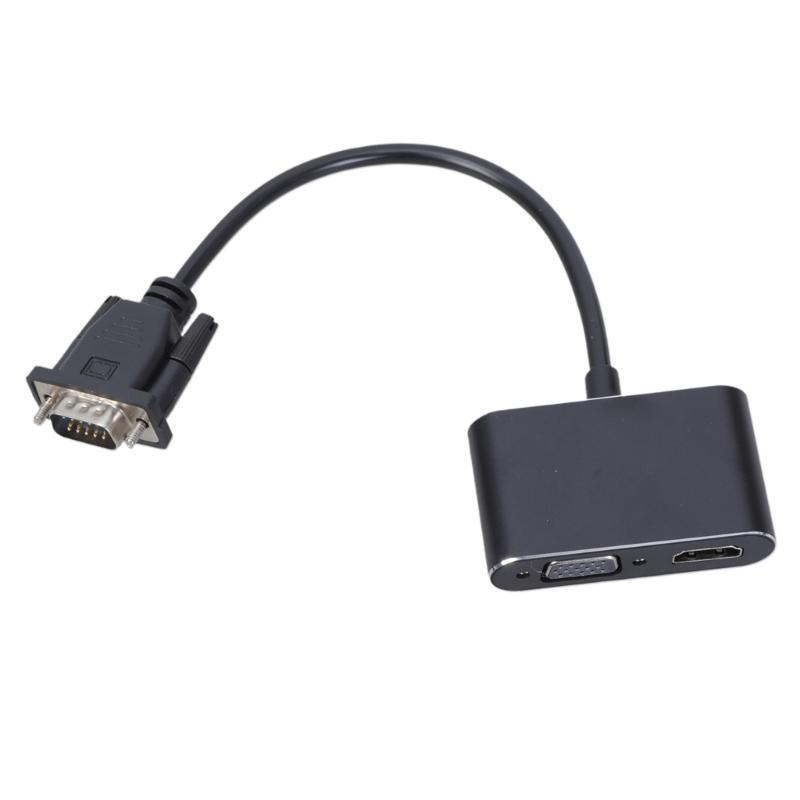Портативный адаптер VGA (розетка) на VGA (вилка) с поддержкой видео 1080P и синхронизацией звука для компьютеров и настольных ПК