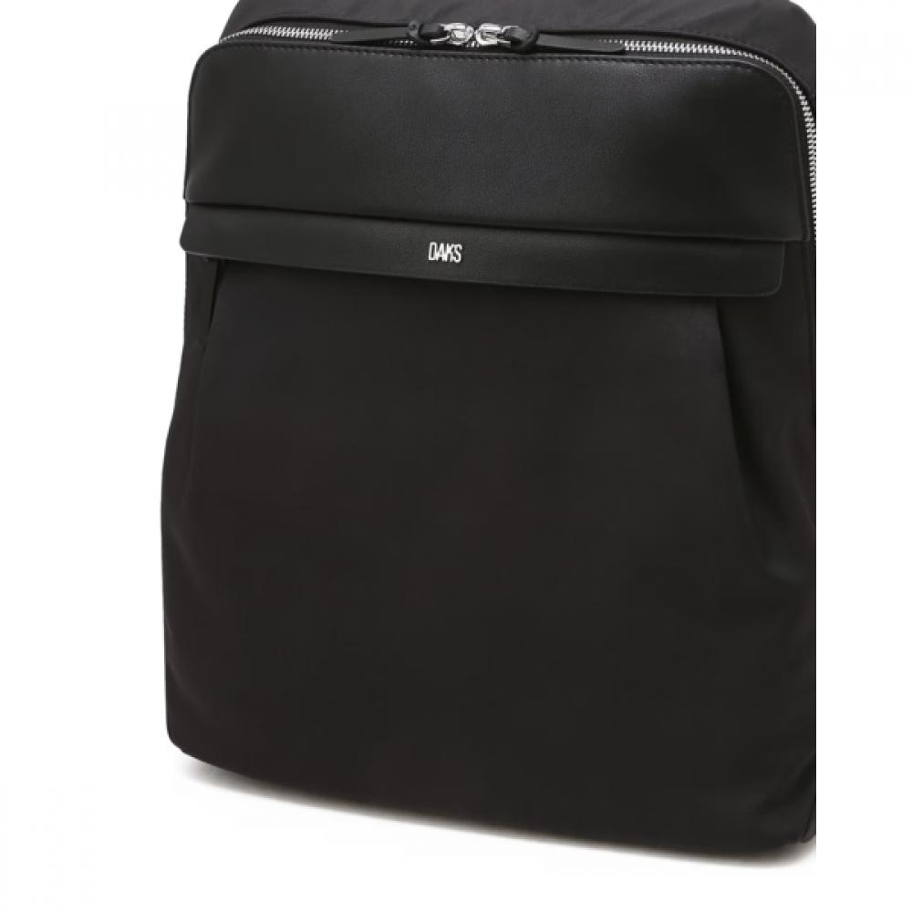 Daks Black Leather Backpack With Logo Decoration Dbba6f101bk