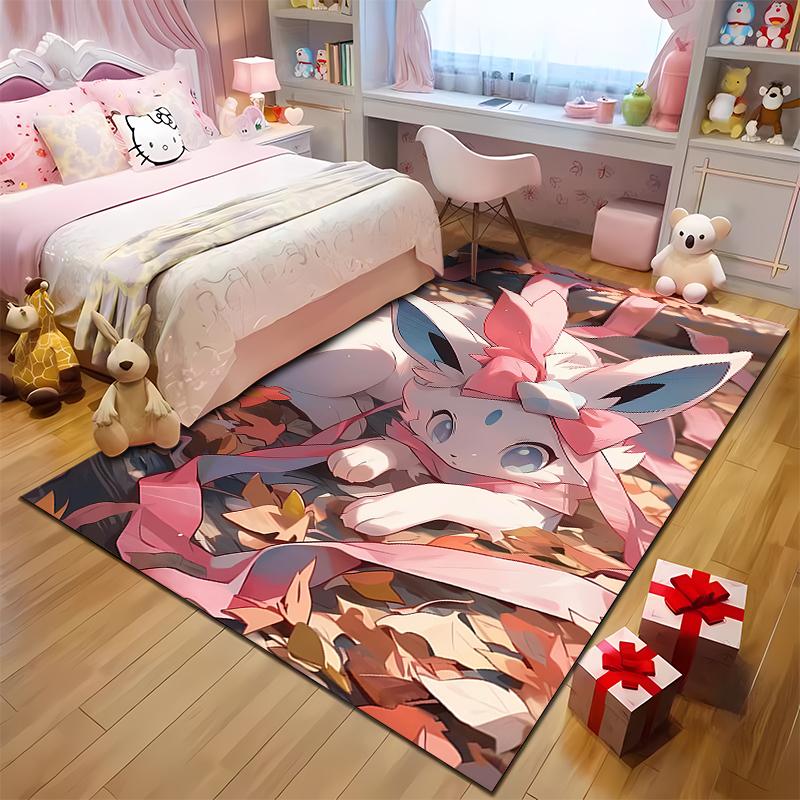 Free Shipping! P0kemen Eevee Umbreon Print Cartoon Carpet Bedroom Living Room Sofa Study Mat Balcony Garden Camping Portable Rug