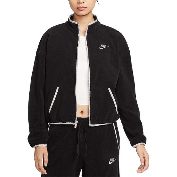 Nike Knitted Stand Collar Zip Long Sleeve Jacket Women Jackets HV2731010