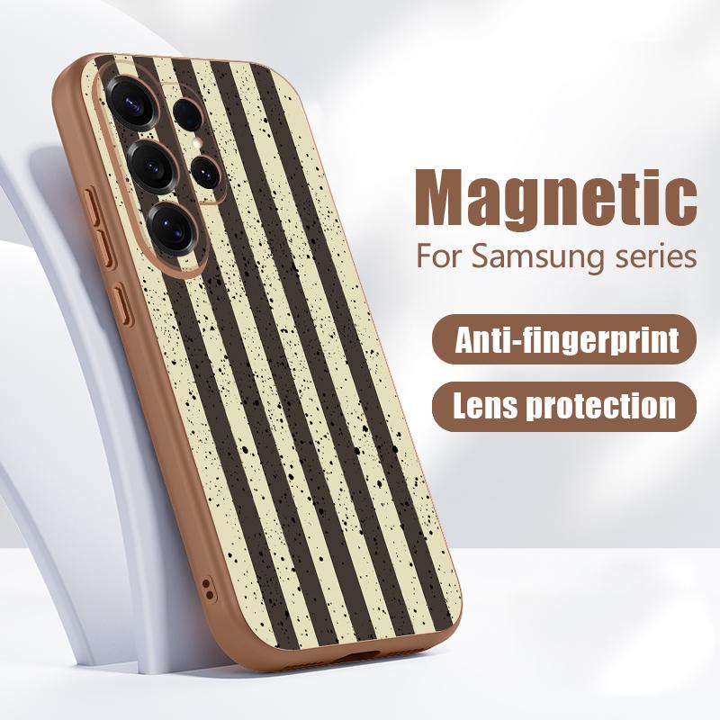 Чехол-полоска радужного цвета для Samsung S26 Ultra S25 FE S24 S24 Plus A57 A37 A17 A56 A36 A16 A55 A35 A15 A54 5G Магнитный Гибридный ТПУ+ПК Матовый Чехол