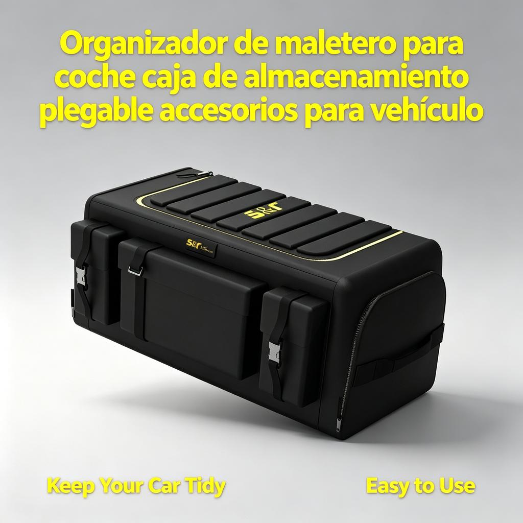 Organizador de maletero para coche caja de almacenamiento plegable accesorios para vehículo