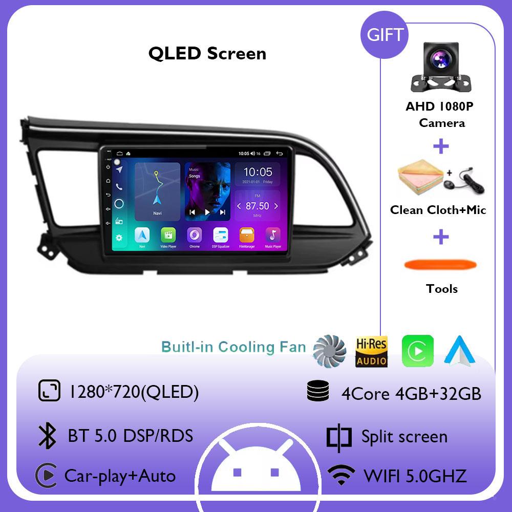 For Hyundai Elantra 6 2018 - 2020 Android 14 Car Radio Multimedia Video Player Navigation GPS Wireless Android Carplay WIFI 4G