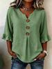 European Spring/Summer 2026 Cotton Linen V-Neck Ruffle Sleeve Dress for Women