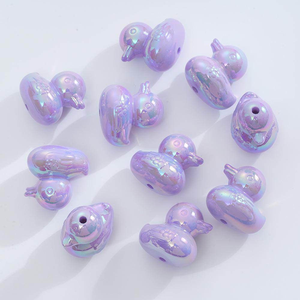 DW11 5pcs Personality Style Cartoon Cute Colorful 3D Duck Beads Cartoon Beads DIY Jewelry Diy Chain Bracelet Pendant Accessories