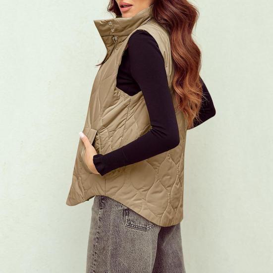 Женский зимний хлопковый жилет с отложным воротником, толстая безрукавка, утепленная верхняя одежда с