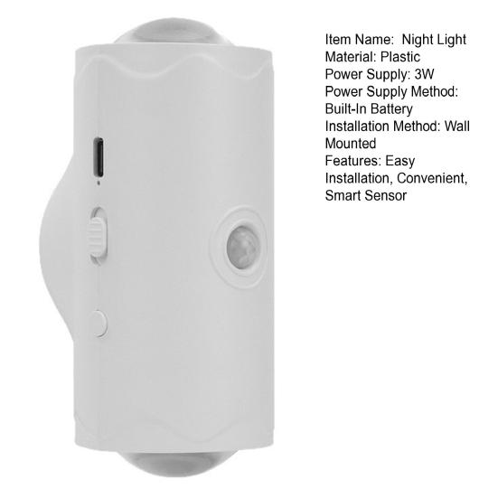 Умный ночник с датчиком движения, магнитный, с изменяемым цветом, прикроватная лампа, регулируемый светодиодный свет для спальни, гостиной