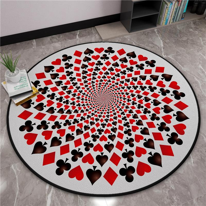 Круглый ковер в европейском и американском стиле, круглые коврики для покерных карт, круглые коврики для спальни, гостиной, дома, противоскользящий ковер, коврик для двери, круглый ковер