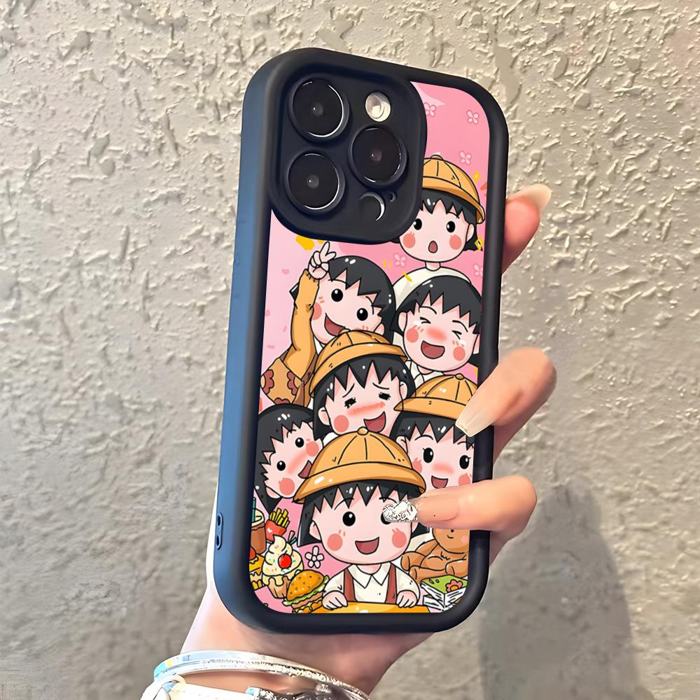 Chibi Maruko-chan Phone Case For IPhone 17 Pro Max 16 15 14 Pro Max IPhone 13 Pro Max 11 Plus Silicone Cover