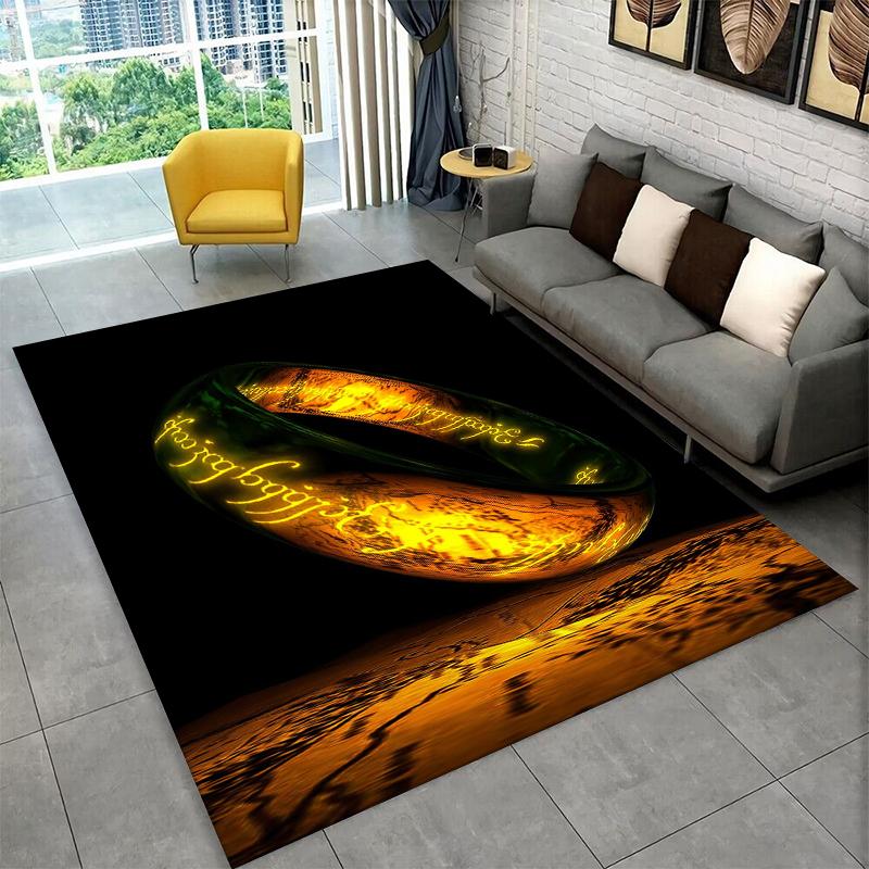 Classic L-Lord of The Rings H-Hobbit Carpet Rug for Bedroom Living Room Sofa Playroom Doormat Home Decor,Kid Area Rug Non-slip