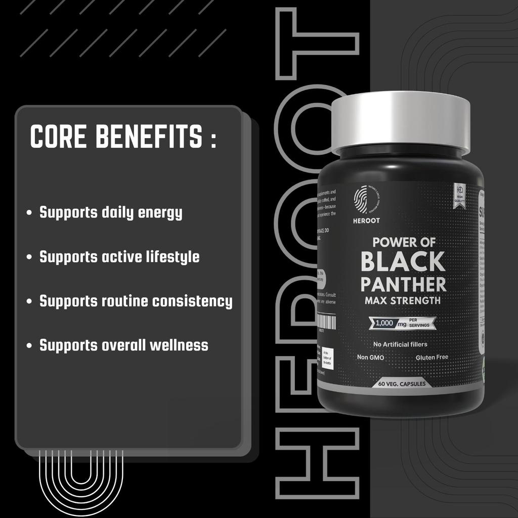 Капсулы Power of Black Panther Herbal Blend | Ботаническая формула | 60 капсул