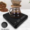 Black Electronic Coffee Scale 3kg 0.1g Kitchen Scale Hidden Screen Charging Timing Hand Brewing Coffee Timer Digital Scale