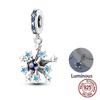 Медь Рождество Зима Снежинка Четырехлистный Клевер Разделитель Бусина Бусины Шармы Подвески Совместимые С 4мм диаметром отверстия Браслеты Сделай Сам Украшен